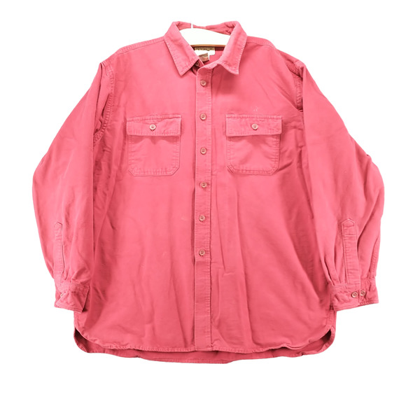 L.L. Bean Men's Chamois Button Front Shirt Red XL Long Sleeve - Picture 1 of 12